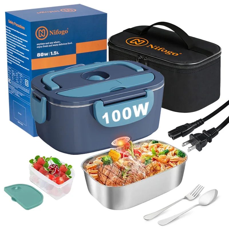 Food Storage Box Stainless Steel - Kotak Makan Siang Pemanas Listrik 100W