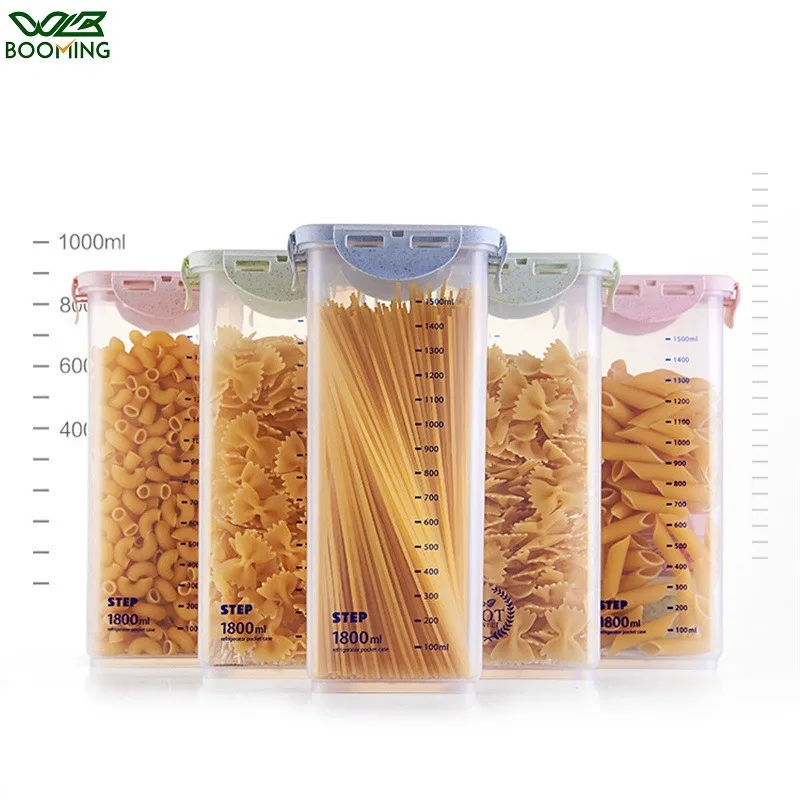 Airtight Cereal Jar - WBBOOMING Kotak Plastik Sehat Kotak Penyimpanan