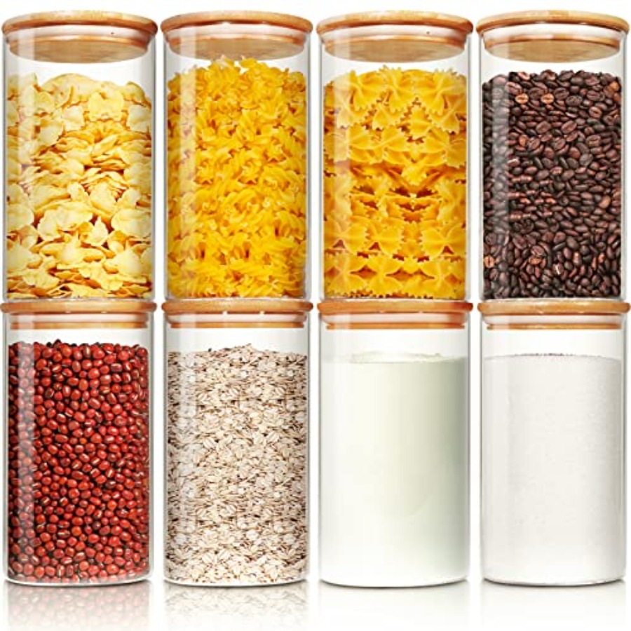 Food Storage Glass Container Set - Stoples Kaca dengan Tutup Bambu 28