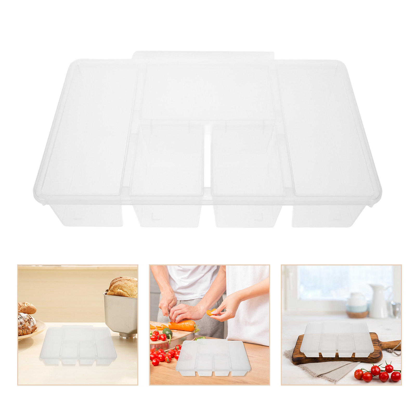 Storage Food Tray - Wadah Penyimpanan Makanan Sayuran 5 Kompartemen,
