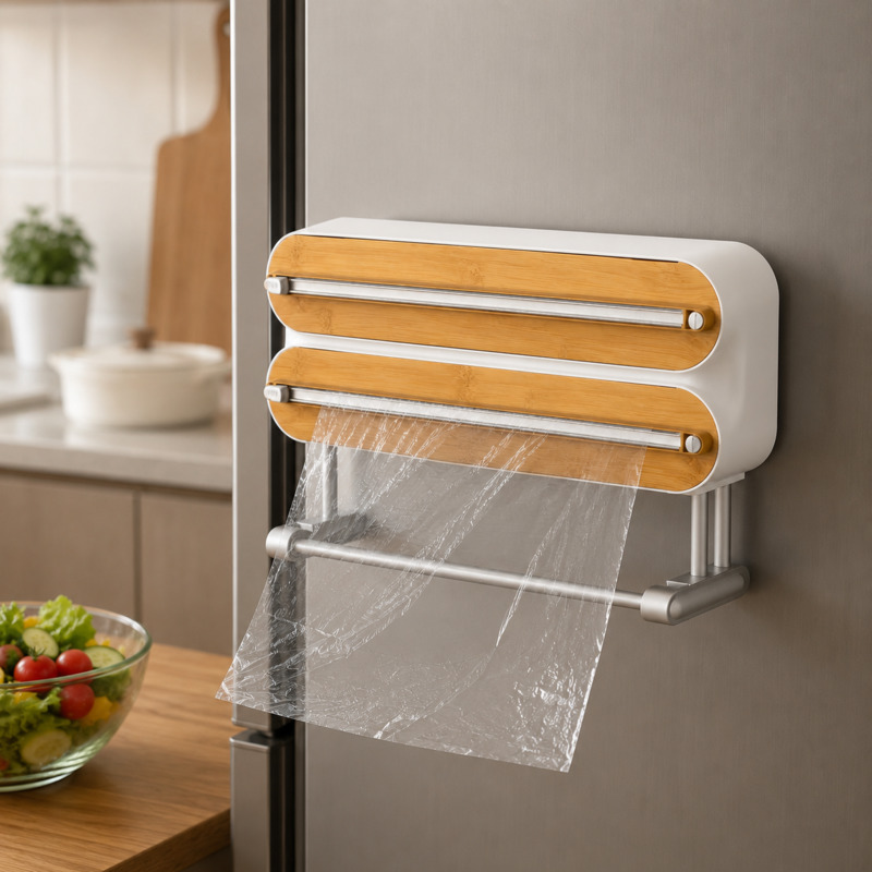 Food Storage Quart - Pemotong dan Dispenser Pembungkus Makanan Magnetik,