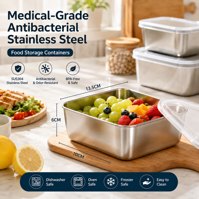 Storage Food Tray - Wadah Penyimpanan Makanan dari Baja Anti
