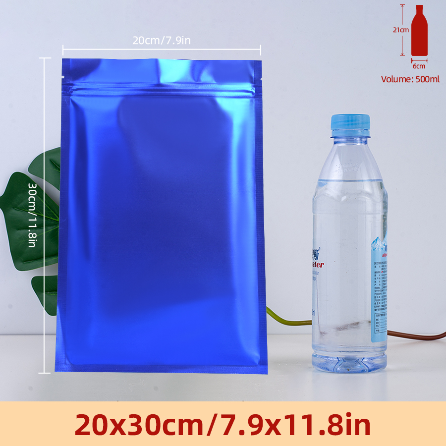 Food Storage Small - 100 Buah Kantong Ritsleting Foil Biru