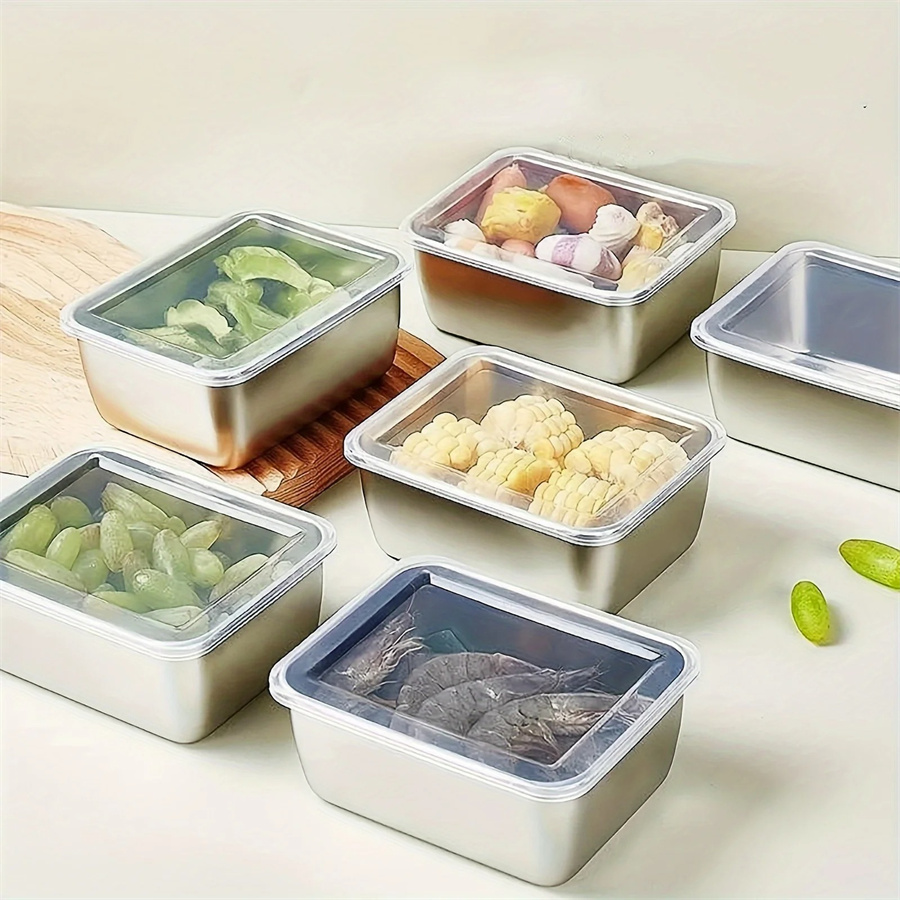 Food Storage Boxes With Lids - Kotak penyimpanan makanan Stainless Steel, piring