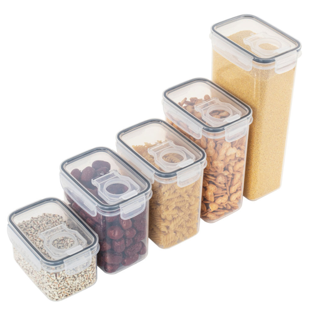 Airtight Cereal Jar - Kotak penyimpan makanan plastik tertutup, toples