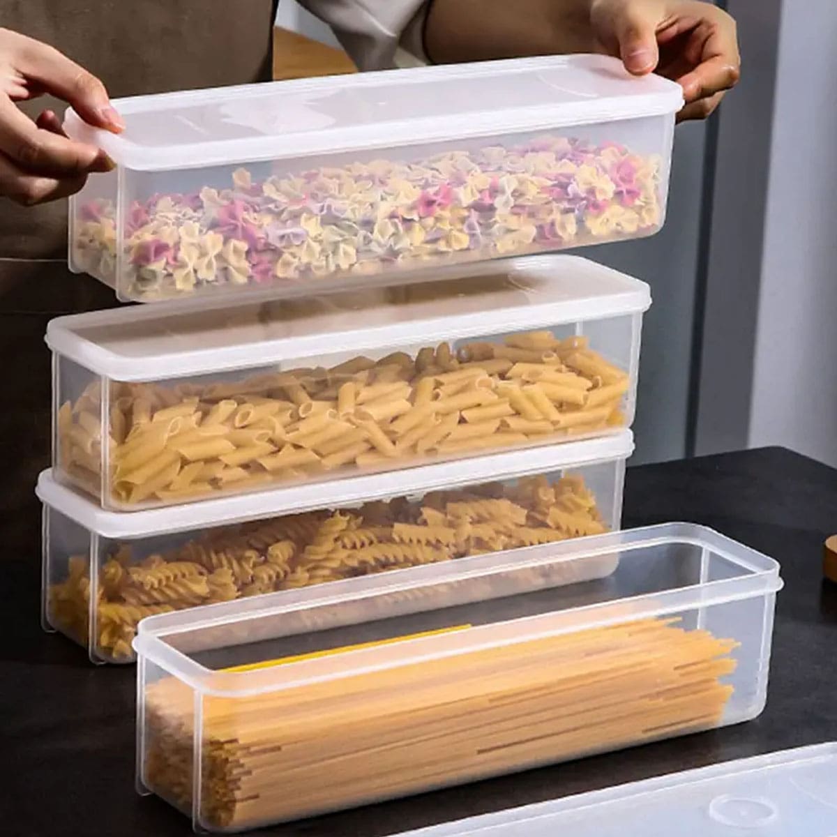 Food Storage Boxes With Lids - 1 Kotak Penyimpanan Plastik Transparan, Kotak