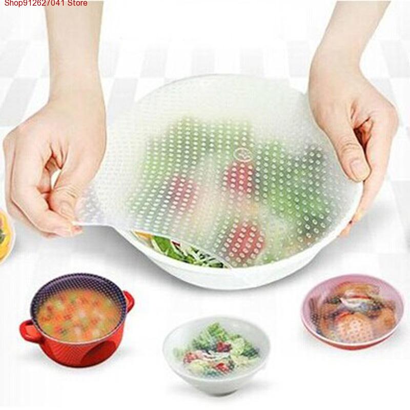 Food Storage Variety Pack - 4PCS Penutup Mangkuk Silikon yang Dapat