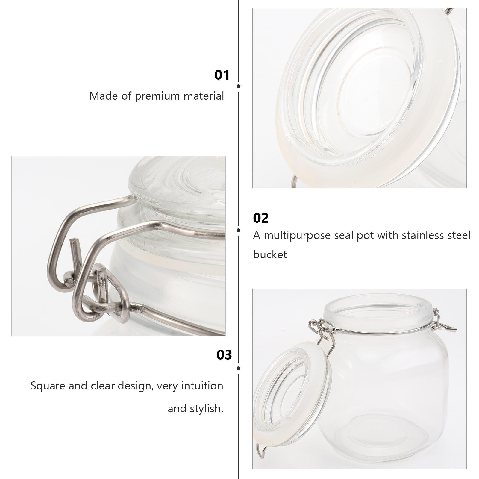 Pot Kaca Transparan Persegi 10 - Food Storage Glass Container Set ulasan dan harga