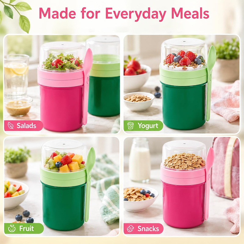 Cangkir Overnight Oats Dua Lap - Food Storage Unit ulasan dan harga