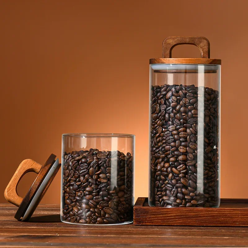 Toples kaca tutup kayu 800-210 - Food Storage Glass Container Set ulasan dan harga