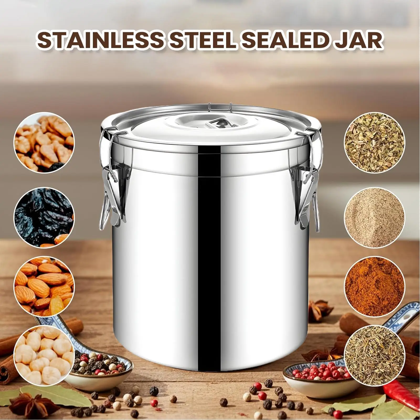 Stoples Kedap Udara Stainless  - Airtight Cereal Jar ulasan dan harga