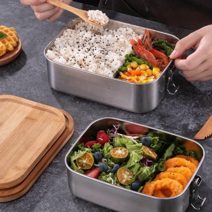 Kotak Makan Siang Tutup Bambu  - Food Storage Boxes With Lids ulasan dan harga