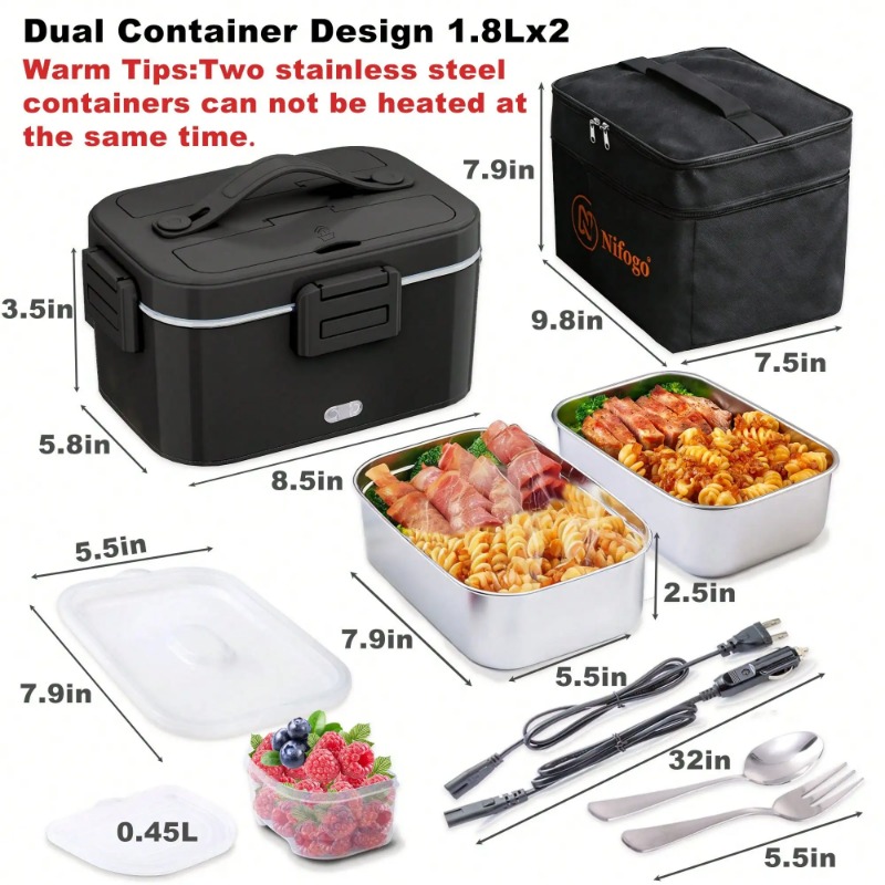Kotak Makan Listrik Berpemanas - Food Storage Box Stainless Steel ulasan dan harga