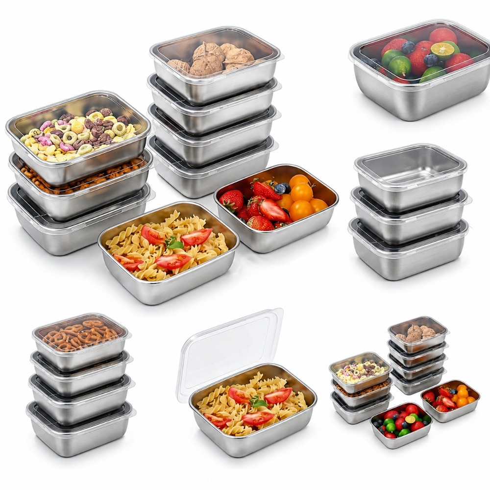 6PCS Wadah Penyimpanan Makanan - Food Storage Box Stainless Steel ulasan dan harga
