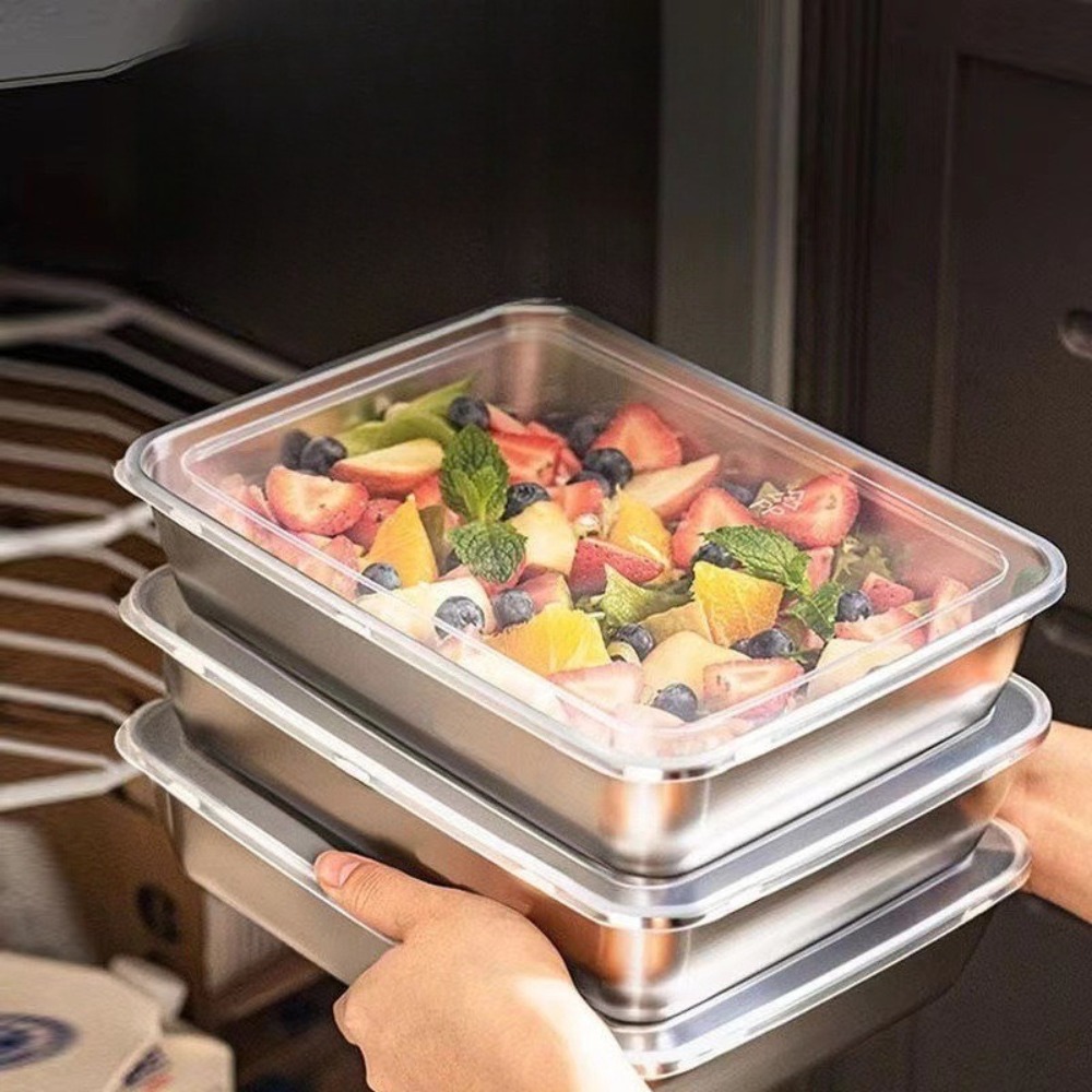 Nampan Sajian Stainless Steel  - Food Storage Boxes With Lids ulasan dan harga
