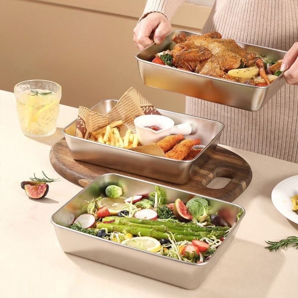 Nampan Sajian Stainless Steel  - Food Storage Boxes With Lids ulasan dan harga