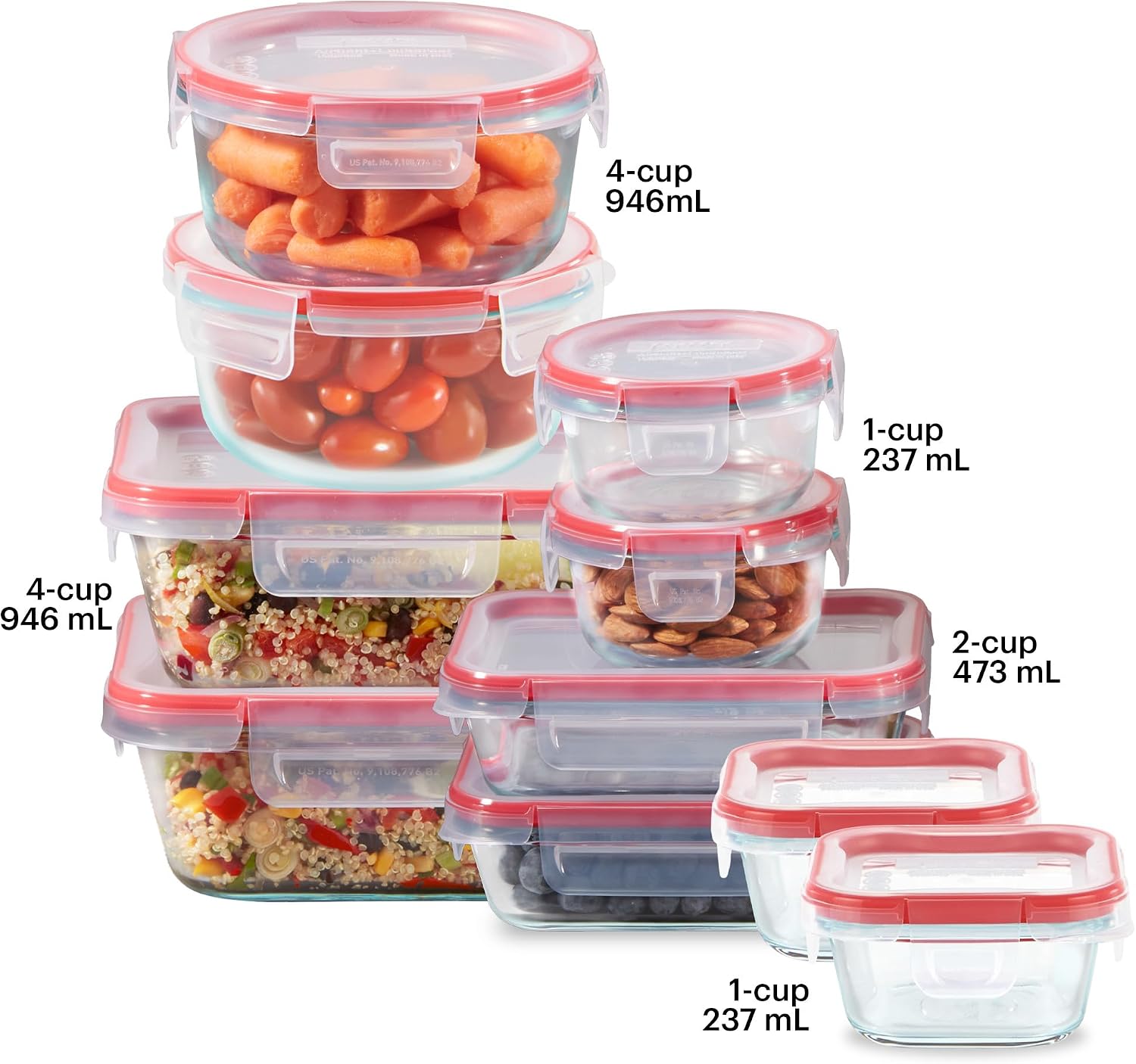 Freshlock (10-Pack) Set Wadah  - Food Storage Glass Container Set ulasan dan harga