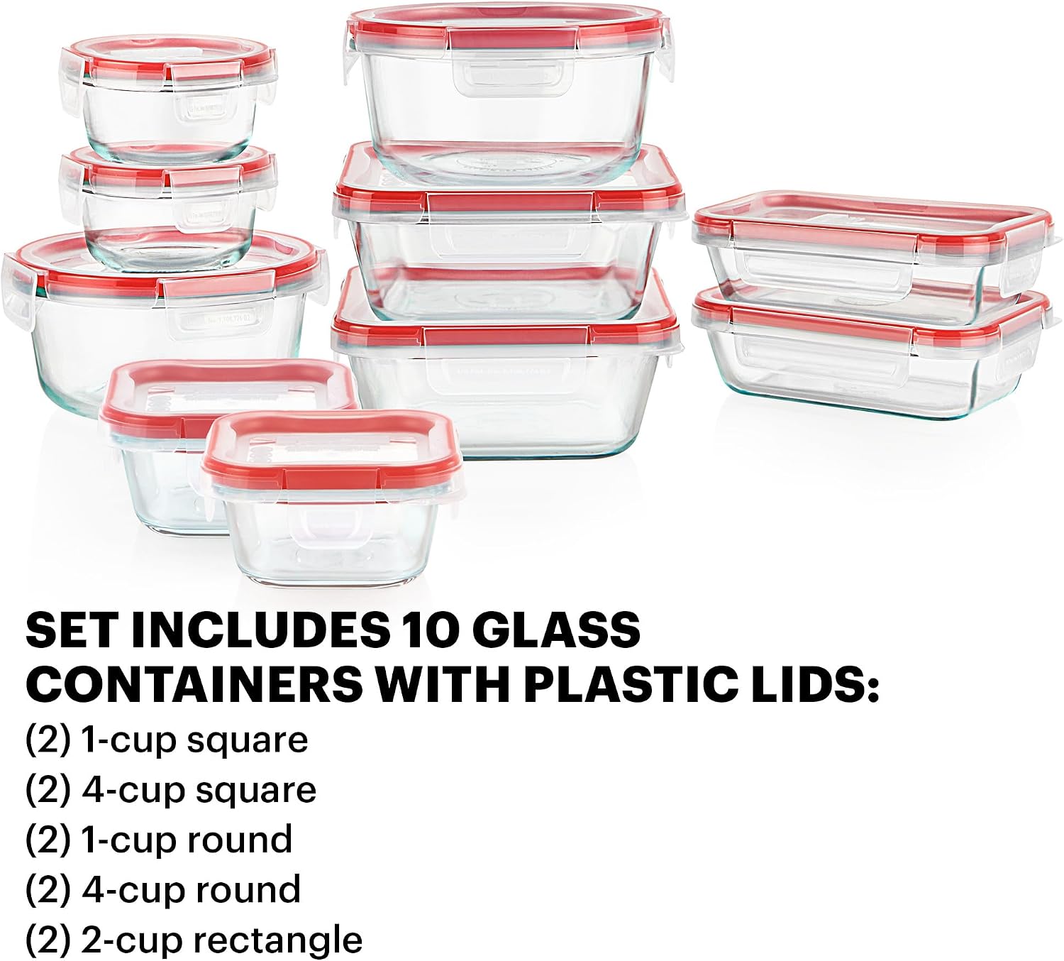 Freshlock (10-Pack) Set Wadah  - Food Storage Glass Container Set ulasan dan harga