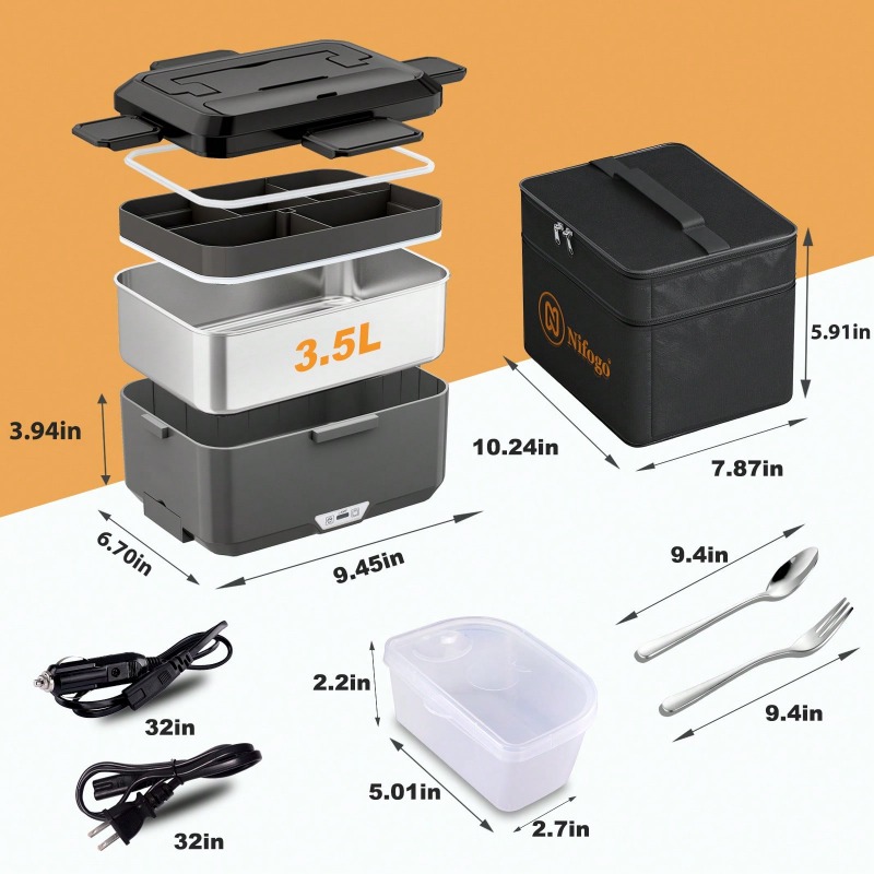 Kotak Makan Listrik Pemanas Ga - Food Storage Box Stainless Steel ulasan dan harga