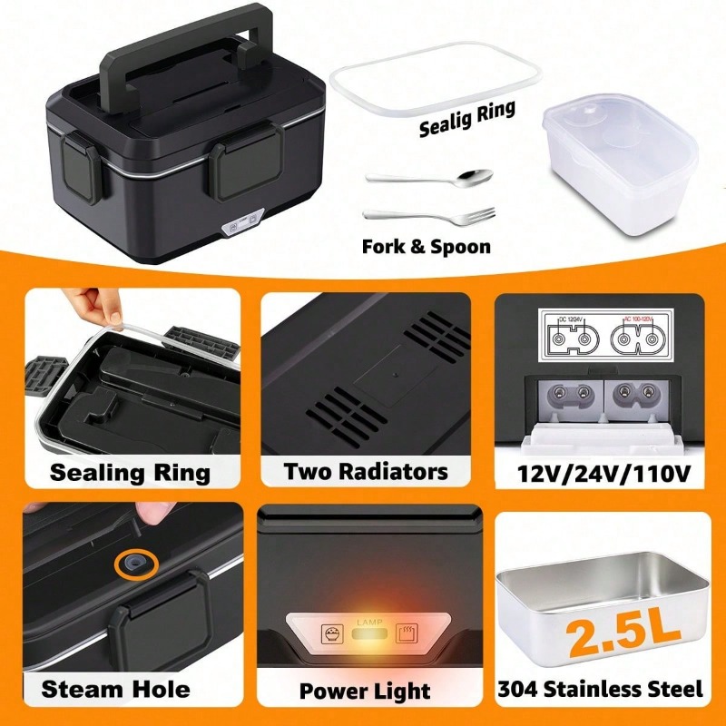 Kotak Makan Listrik Pemanas Ga - Food Storage Box Stainless Steel ulasan dan harga