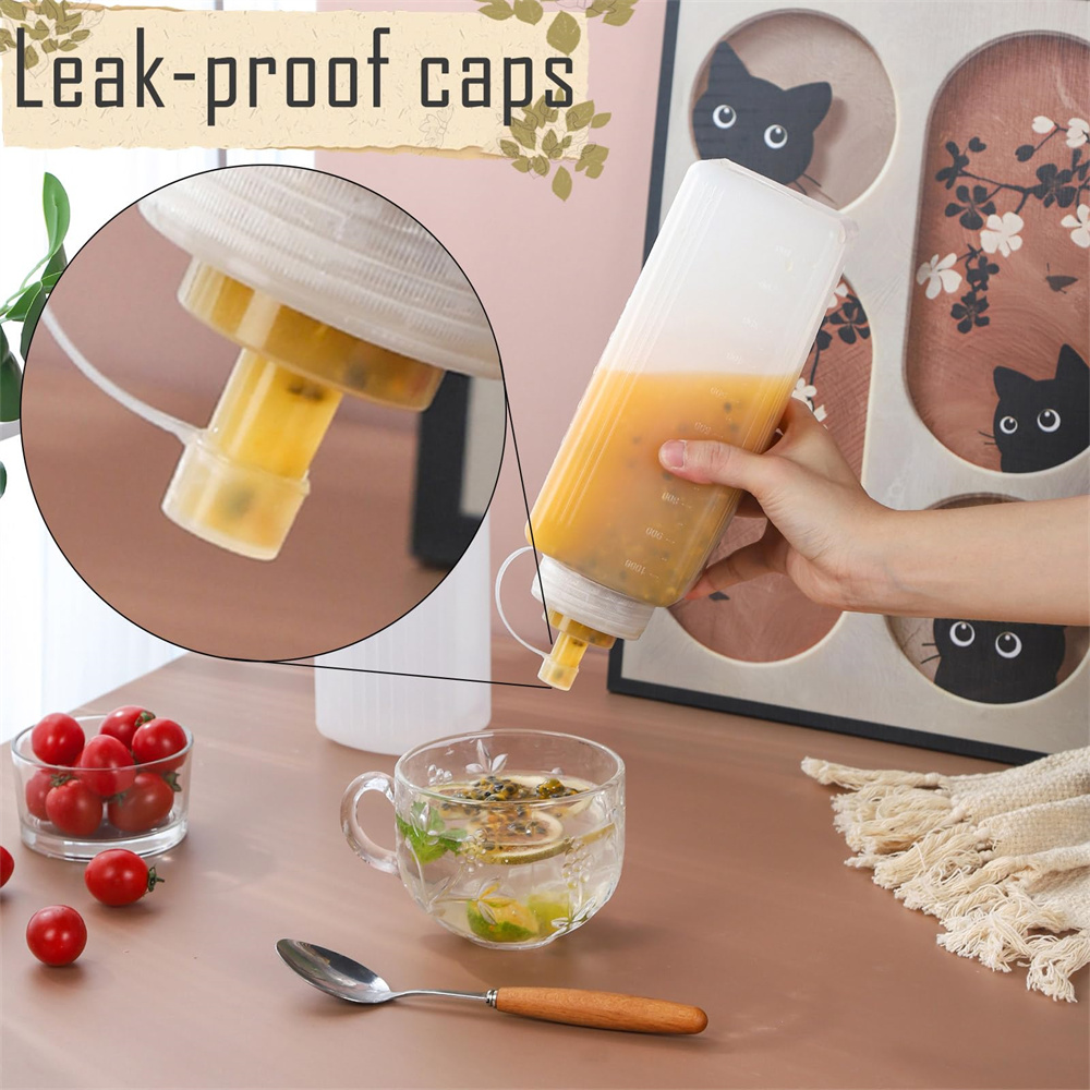 1 Pak 800/1000Ml Botol Saus Pl - Condiment Squeeze Bottle ulasan dan harga